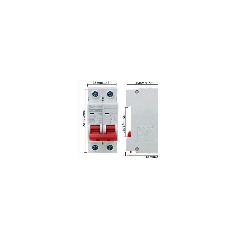 Disyuntor Automatico Bipolo 550VDC 10A - 63A